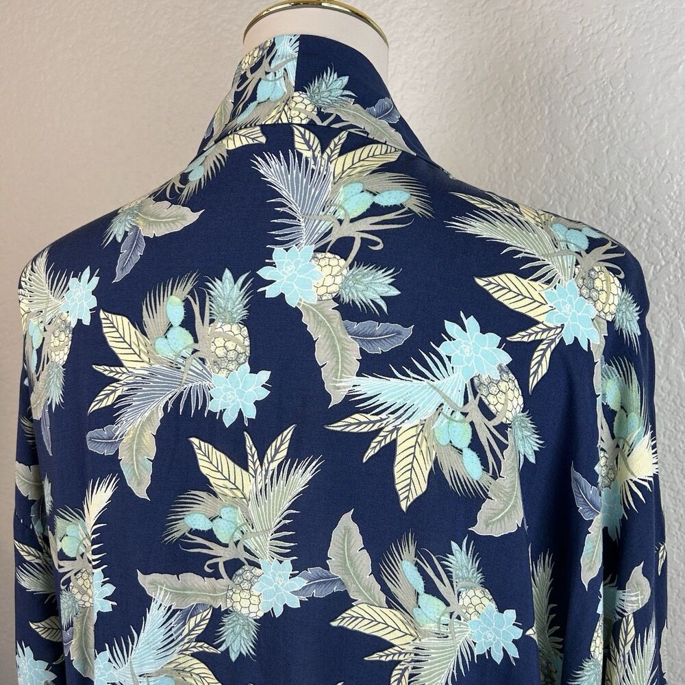 Gap Women's Floral Kimono Cardigan Navy Open Front Lightweight Boho Size XL - Picture 3 of 8